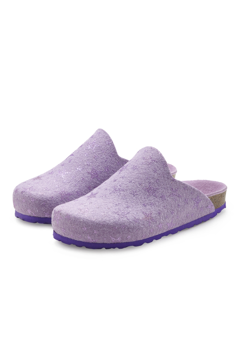 Bild: Hausschuh von Vivance: Hausschuhe-Clog aus Filz mit Sternen von VIVANCE. Made in Spain. Obermaterial, Futter und Decksohle aus Textil, Laufsohle aus Synthetik.