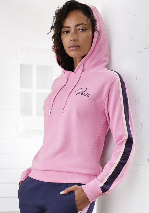 Bild: Hoodie von Vivance: Hoodie von Vivance für Damen. Stitching auf der Vorderseite. Mit seitlichen Streifen. Kapuzenfutter in Kontrastfarbe. Mit verstellbarem Tunnelzug in der Kapuze. Trageangenehme und weiche Qualität aus Sweat.