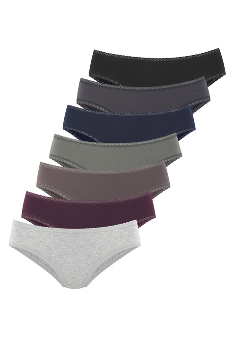 Bild: Jazz-Pants Slips von Vivance: Jazzpants von Vivance im 7er-Pack. Mit feiner Spitzeneinfassung. Aus weicher, elastischer Baumwollqualität.