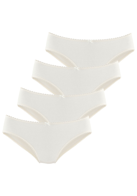 Bild: Jazz-Pants Slips von Vivance: Jazzpants von Vivance im praktischen 4er-Pack. Zarte Picot-Abschlüsse. Klassische Passform. Elastische Baumwollqualität mit Rippstruktur und weichem Griff.