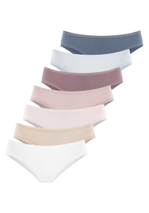 Bild: Jazz-Pants Slips von Vivance: Jazzpants von Vivance im 7er-Pack. Mit feiner Spitzeneinfassung. Aus weicher, elastischer Baumwollqualität.