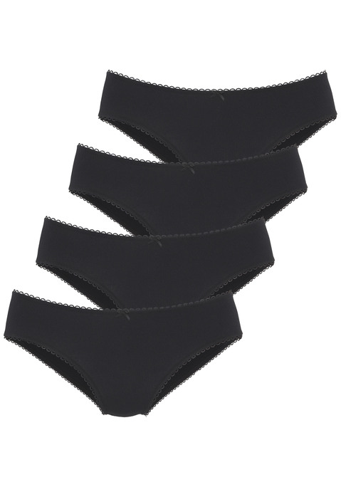 Bild: Jazz-Pants Slips von Vivance: Jazzpants von Vivance im praktischen 4er-Pack. Zarte Picot-Abschlüsse. Klassische Passform. Elastische Baumwollqualität mit Rippstruktur und weichem Griff.