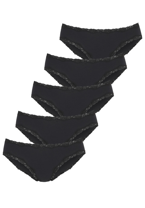 Bild: Jazz-Pants Slips von Vivance: Jazzpants von Vivance im praktischen 5er-Pack. Zarte Spitze schmückt die Saumkanten. Klassische Passform. Elastische Baumwollqualität mit weichem Griff.