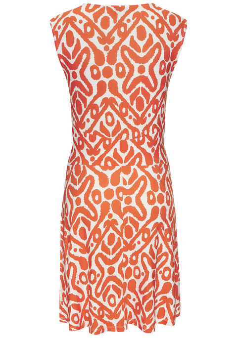 Bild: Jerseykleid von Vivance: Sommerliches Kleid von Vivance mit einem der Figur schmeichelndem Einsatz in der Taille. Alloverprint, jedes Teil ein Unikat. Ärmelloser Schnitt mit breiten Trägern und rundem Halsausschnitt. Länge bis zur Mitte der Oberschenkel. Aus weichem Viskose-Jersey.