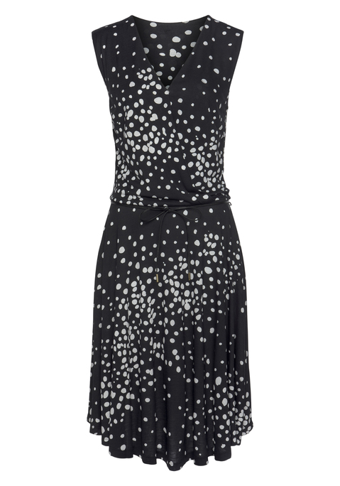 VIVANCE Jerseykleid Damen schwarz-weiß-bedruckt Gr.46