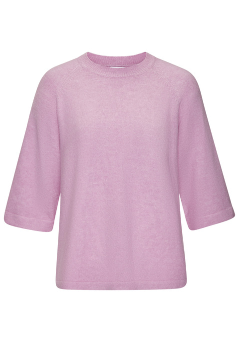 Bild: Kurzarmpullover von Vivance: Stylischer Pullover von Vivance. Rundhalsausschnitt mit Rippstrickbündchen. Halblange, weite Ärmel. Lockere Passform für bequemes Tragen. Gerader Saumabschluss. Die ideale Wahl für einen lässigen Strandlook. Hochwertiger Materialmix aus Strick.