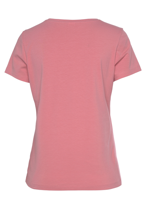 Bild: Kurzarmshirt von Vivance: T-Shirt von Vivance, mit Flockprint. Mit Rundhalsausschnitt und kurzen Ärmeln. Antaillierte Passform. Weicher Baumwollmix.