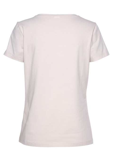 Bild: Kurzarmshirt von Vivance: T-Shirt von Vivance, mit Flockprint. Mit Rundhalsausschnitt und kurzen Ärmeln. Antaillierte Passform. Weicher Baumwollmix.