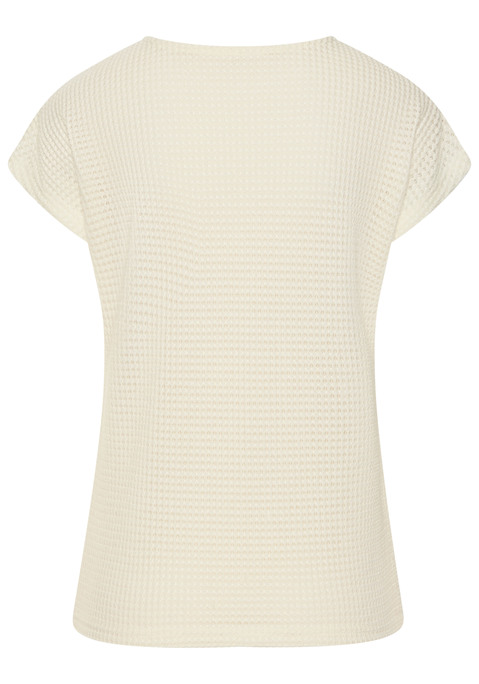 Bild: Kurzarmshirt von Vivance: T-Shirt von Vivance aus Waffelstrick. Rundhalsausschnitt. Locker fallende Passform. Pflegeleichte Qualität mit recyceltem Polyester.