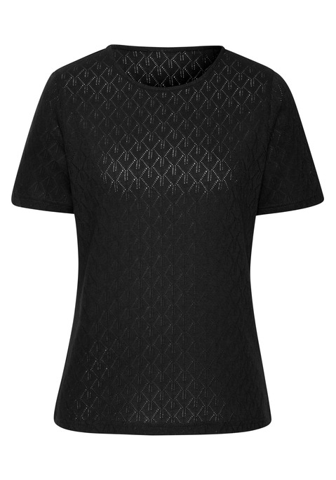 Bild: Kurzarmshirt von Vivance: Strickshirt von Vivance im Doppelpack. Schönes Ajourmuster. Kurzarm. Rundhalsausschnitt. Figurumspielende Passform. Hochwertiger Baumwoll-Mix.
