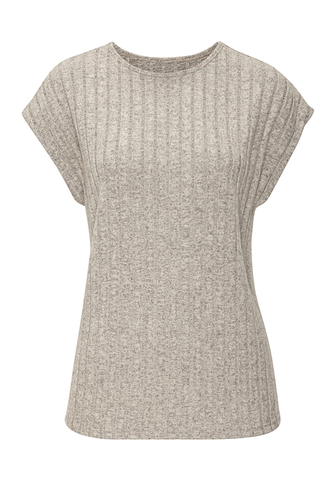 Bild: Kurzarmshirt von Vivance: Meliertes T-Shirt von Vivance mit Rundhalsausschnitt. Gerade, hüftlange Passform. Gerader Saumabschluss. Schön zu verschiedenen Hosen und Röcken. Weiche Jerseyqualität,