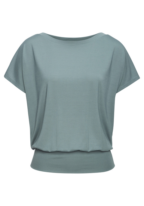 Bild: Kurzarmshirt von Vivance: Shirt mit rundem Halsausschnitt. Kurze Ärmel. Breites Saumbündchen. Softes Jerseymaterial.