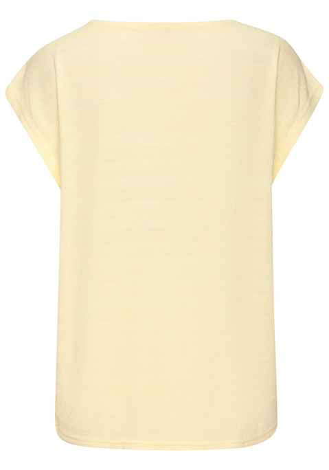 Bild: Kurzarmshirt von Vivance: Modisch gestreiftes T-Shirt von Vivance mit Rundhalsausschnitt. Kurze, überschnittene Ärmel und lockere Passform. Gerader Saumabschluss. Gemütlich für den Freizeit und Urlaub. Aus weicher Strickqualität gefertigt.