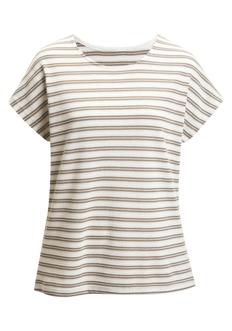 Bild: Kurzarmshirt von Vivance: Strickshirt von Vivance mit hübschem Streifenmuster. Kurzarm mit überschnittenen Schultern. Rundhalsausschnitt. Passt prima zu Outfits mit Jeans. Aus angenehmer Baumwoll-Mischqualität.