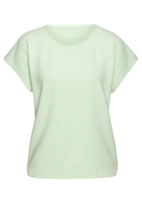 Bild: Kurzarmshirt von Vivance: T-Shirt von Vivance im 2er-Pack. Zartes Jacquardmuster. Rundhalsausschnitt. Gerader Saum. Figurumspielende Passform. Pflegeleichtes Material mit Viskose-Anteil.