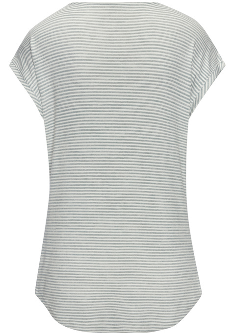 Bild: Kurzarmshirt von Vivance: T-Shirt von Vivance mit modischem Streifen-Design und 3/4-Ärmeln. Flauschig warme Viskose-Mischung aus 55% Polyester, 42% Viskose, 3% Elasthan.