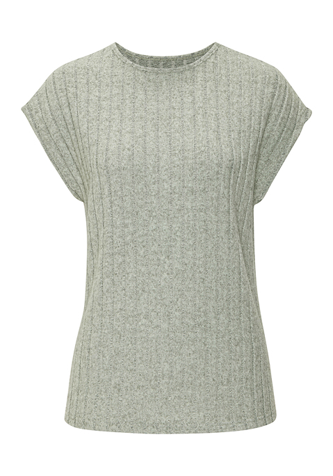 Bild: Kurzarmshirt von Vivance: Meliertes T-Shirt von Vivance mit Rundhalsausschnitt. Gerade, hüftlange Passform. Gerader Saumabschluss. Schön zu verschiedenen Hosen und Röcken. Weiche Jerseyqualität,