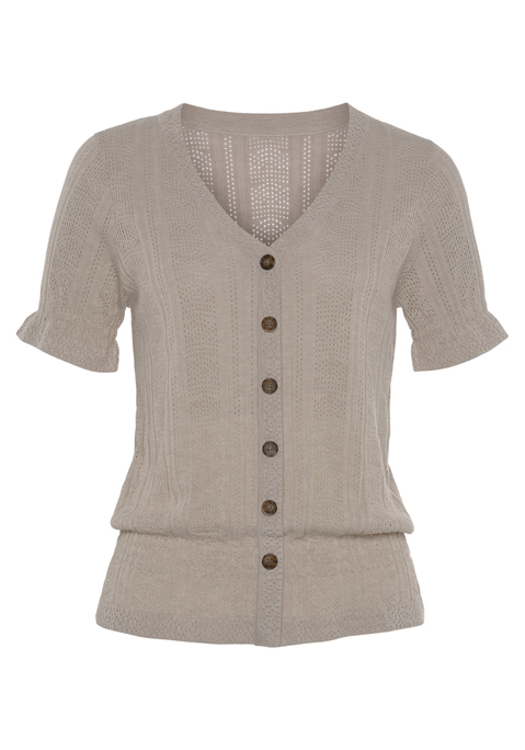 VIVANCE Kurzarmshirt Damen sand Gr.32/34