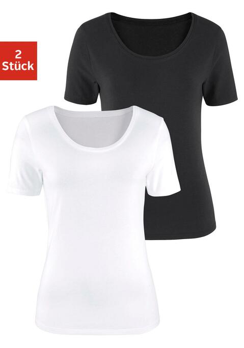 Kurzarmshirt von VIVANCE in schwarz, weiß