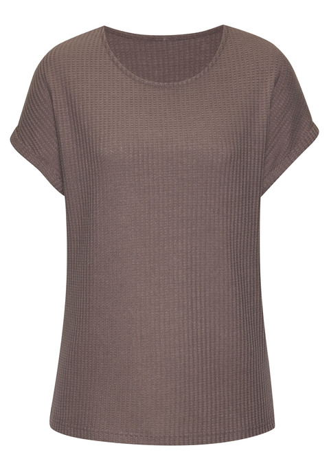 Bild: Kurzarmshirt von Vivance: Vielseitig kombinierbares Basic-T-Shirt von Vivance. Mit fixiertem Ärmelumschlag und Rundhalsausschnitt. Aus weicher Piquéware mit recyceltem Polyester.