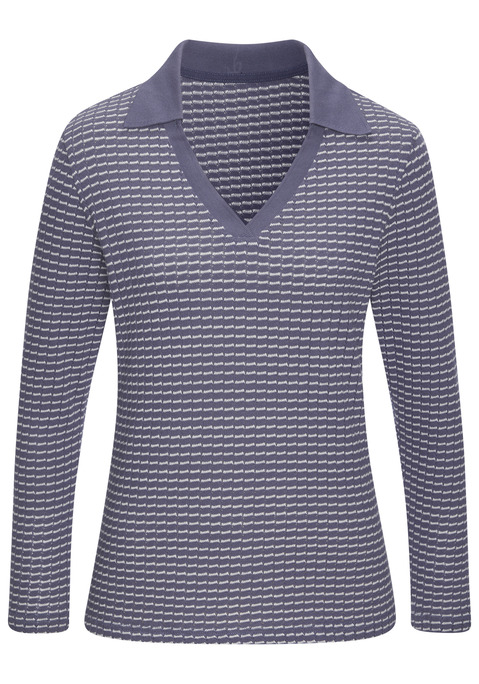 Bild: Langarm-Poloshirt von Vivance: Langarm-Poloshirt aus Strick von Vivance. Klassischer Polokragen. Trageangenehme Baumwollmisch-Qualität.