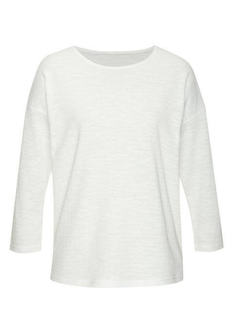 Bild: Langarmshirt von Vivance: Langarmshirt von Vivance. Ärmel in 7/8-Länge. Rundhalsausschnitt. Modisch strukturierte Baumwollqualität.