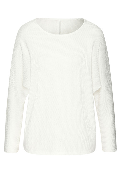 Bild: Langarmshirt von Vivance: Langarmshirt von Vivance aus besonders weichem Strukturstrick. Rundhalsausschnitt. Locker fallende Passform. Pflegeleichte Qualität mit recyceltem Polyester und Viskose.