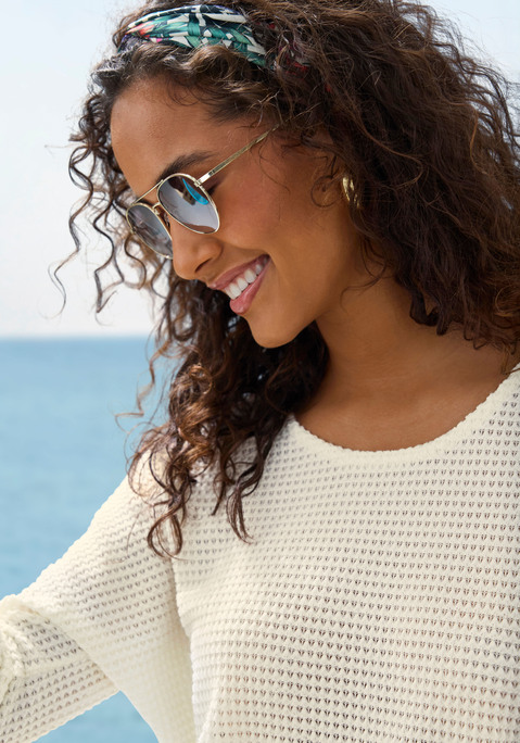 Bild: Langarmshirt von Vivance: Langarmshirt im Doppelpack von Vivance. Leicht transparente Waffelstruktur. Rundhalsausschnitt. Locker fallende Passform. Pflegeleichte Qualität mit recyceltem Polyesteranteil.