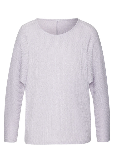 Bild: Langarmshirt von Vivance: Langarmshirt von Vivance aus besonders weichem Strukturstrick. Rundhalsausschnitt. Locker fallende Passform. Pflegeleichte Qualität mit recyceltem Polyester und Viskose.