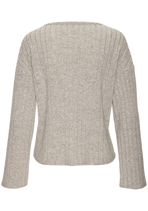 Bild: Langarmshirt von Vivance: Unifarbenes Langarmshirt von Vivance mit V-Kragen. Lässige Oversize-Form. Gerader Saumabschluss. Ideal zu vielen verschiedenen Outfits kombinierbar. Weiche Jerseyqualität mit flauschigem Griff.