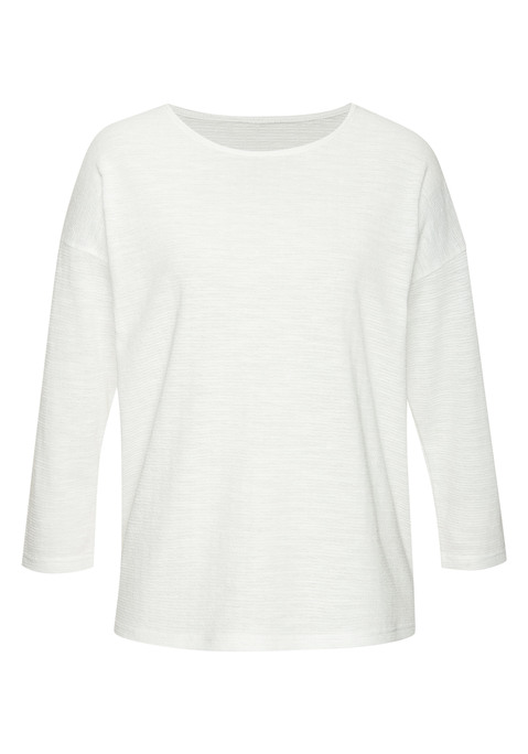 Bild: Langarmshirt von Vivance: Langarmshirt von Vivance im 2er-Pack. Überschnittene Schultern. Lockerer Fall. Rundhalsausschnitt. Strukturierte Baumwollqualität.