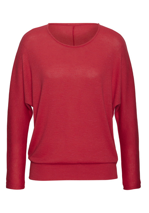 Bild: Langarmshirt von Vivance: Longsleeve von Vivance aus Feinstrick. Rundhalsausschnitt. Breiter Bund am Saum. Bequem und lässig geschnitten. Extraweiche Qualität mit recyceltem Polyester-Anteil.