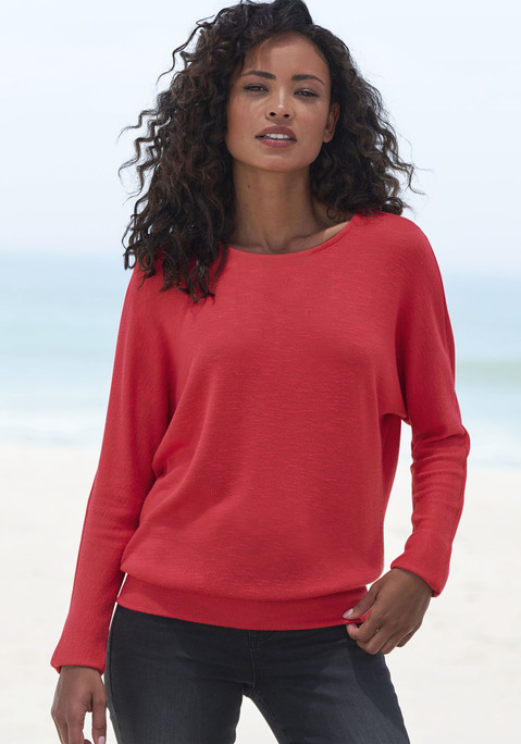 Bild: Langarmshirt von Vivance: Longsleeve von Vivance aus Feinstrick. Rundhalsausschnitt. Breiter Bund am Saum. Bequem und lässig geschnitten. Extraweiche Qualität mit recyceltem Polyester-Anteil.