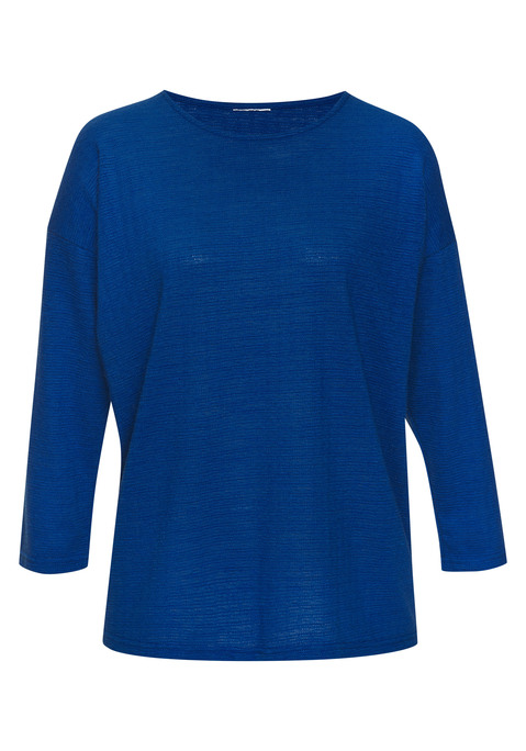 Bild: Langarmshirt von Vivance: Langarmshirt von Vivance. Ärmel in 7/8-Länge. Rundhalsausschnitt. Modisch strukturierte Baumwollqualität.