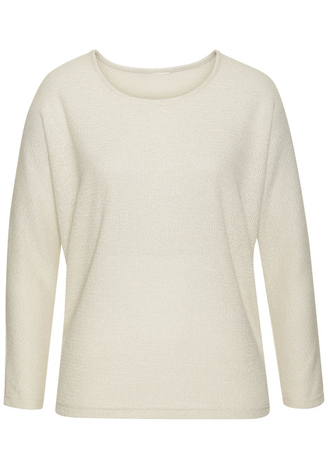 Bild: Langarmshirt von Vivance: Unifarbenes Langarmshirt von Vivance mit Rundhalsausschnitt. Lässige Passform mit überschnoittenen Schultern und leichten Fledermausärmeln. Super zu schmalen Hosen. Aus samtweicher Strickware.