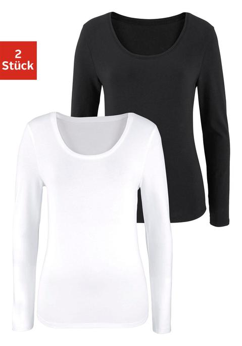 Langarmshirt von VIVANCE in schwarz, weiß