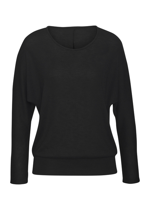 Bild: Langarmshirt von Vivance: Longsleeve von Vivance aus Feinstrick. Rundhalsausschnitt. Breiter Bund am Saum. Bequem und lässig geschnitten. Extraweiche Qualität mit recyceltem Polyester-Anteil.