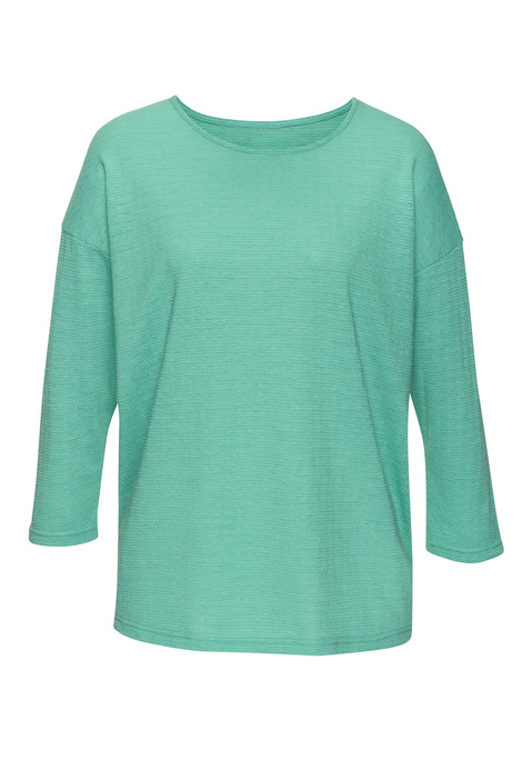 Bild: Langarmshirt von Vivance: Langarmshirt von Vivance im 2er-Pack. Überschnittene Schultern. Lockerer Fall. Rundhalsausschnitt. Strukturierte Baumwollqualität.