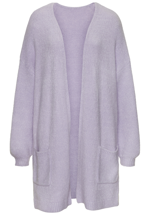 Bild: Longstrickjacke von Vivance: Locker gestrickter Oversize-Cardigan von Vivance. Verlängerte Passform. Rippbündchen an Ärmeln und Saum. Aufgesetzte Taschen. Weite, komfortable Passform. Ohne Verschluss. Aus weichem Strickmaterial.