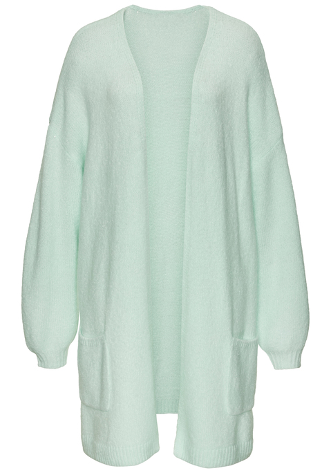 Bild: Longstrickjacke von Vivance: Locker gestrickter Oversize-Cardigan von Vivance. Verlängerte Passform. Rippbündchen an Ärmeln und Saum. Aufgesetzte Taschen. Weite, komfortable Passform. Ohne Verschluss. Aus weichem Strickmaterial.
