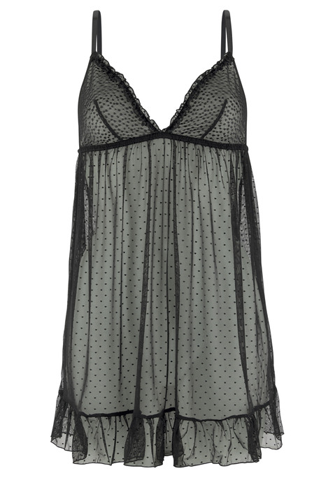 VIVANCE Negligé Damen schwarz Gr.75 Cup D