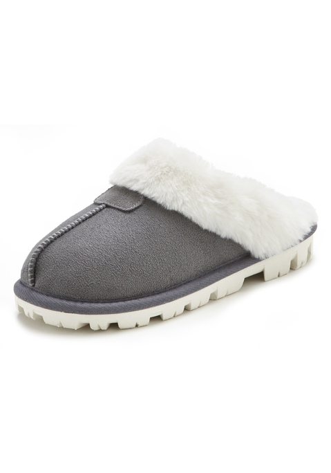 Bild: Pantolette von Vivance: Hausschuhe VEGAN on VIVANCE DREAMS. Obermaterial aus Microfaser und Fellimitat. Futter und Decksohle aus Fellimitat. Laufsohle aus Synthetik.