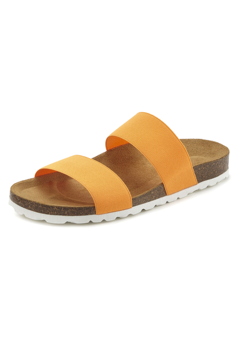 Bild: Pantolette von Vivance: Pantolette mit Korkfußbett von VIVANCE. Obermaterial aus Elasthan. Decksohle aus Rindsleder. Laufsohle aus Synthetik.