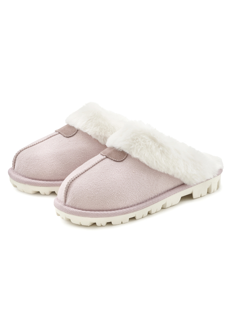 Bild: Pantolette von Vivance: Hausschuhe VEGAN on VIVANCE DREAMS. Obermaterial aus Microfaser und Fellimitat. Futter und Decksohle aus Fellimitat. Laufsohle aus Synthetik.