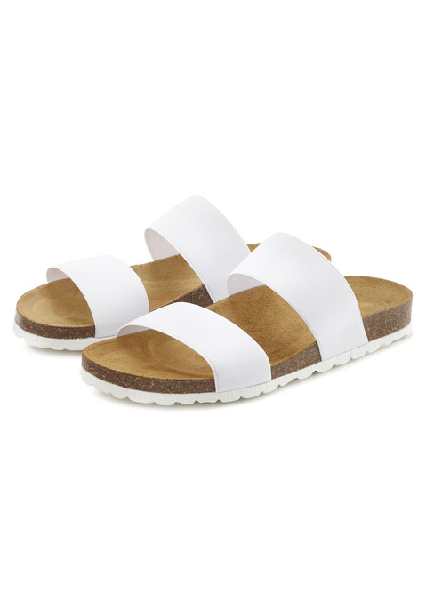 Bild: Pantolette von Vivance: Pantolette mit Korkfußbett von VIVANCE. Obermaterial aus Elasthan. Decksohle aus Rindsleder. Laufsohle aus Synthetik.