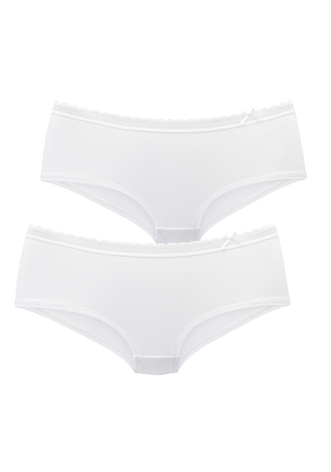 Bild: Panty von Vivance: Im 2er-Pack. Mit Spitzenband rundherum am Bund. Mit Baumwollzwickel. Aus 82% Baumwolle, 11% Polyamid, 7% Elasthan.