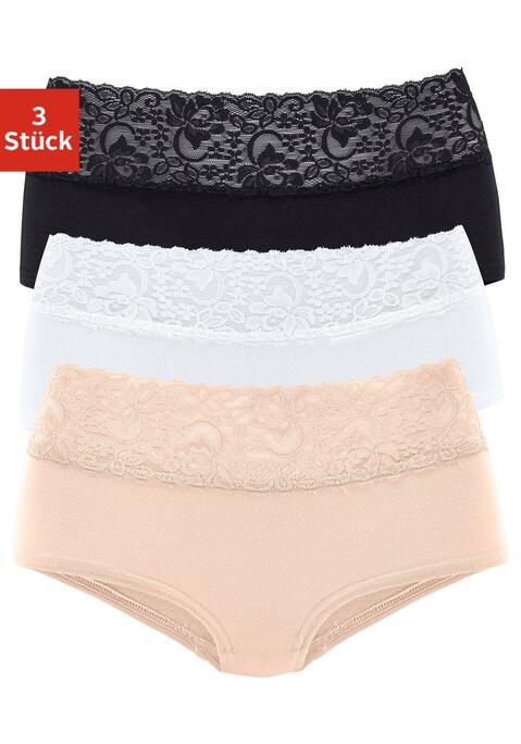 Bild: Panty von Vivance: Pantys im 3er-Pack von Vivance. Breites, elastisches Spitzenbündchen. Bequeme Stretchqualität.