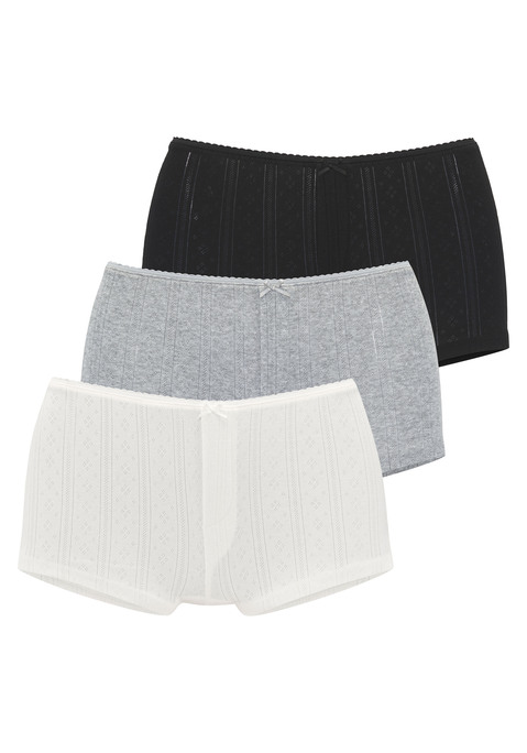 Bild: Panty von Vivance: Stilvolle Panty von Vivance im 3er-Pack. Aus feinem Pointelle-Strick. Bündchen mit Mäusezähnchenkante und Schleife. Hochwertige, weiche Baumwoll-Qualität.