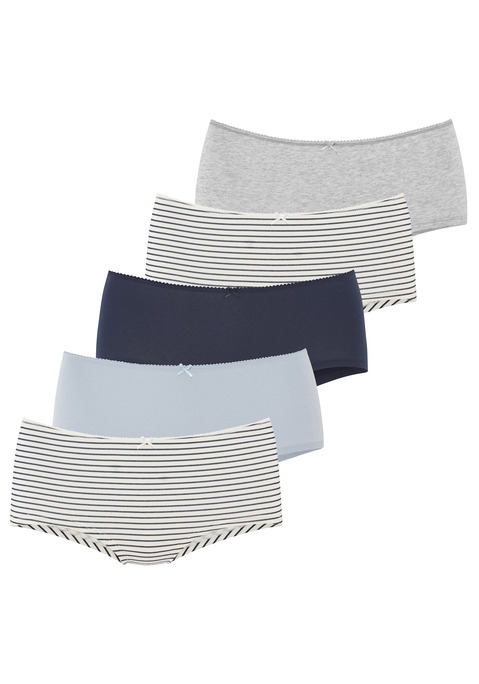 Bild: Panty von Vivance: Feminine Slips von Vivance im 5er-Pack. Mit dezenter Häkelkante am Bund und einer hübschen kleinen Schleife vorn. Weiche, elastische Baumwollqualität.