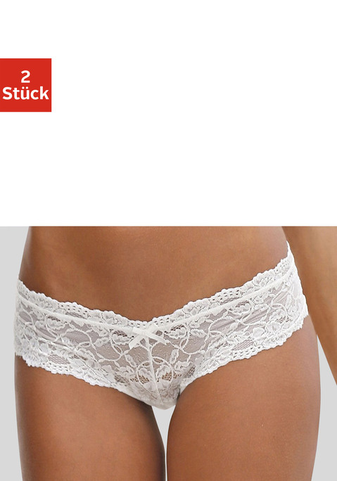 Bild: Panty von Vivance: Panty im 2er-Pack. Aus elastischer Spitze. Mit Baumwollzwickel. Aus 89% Polyamid, 11% Elasthan.